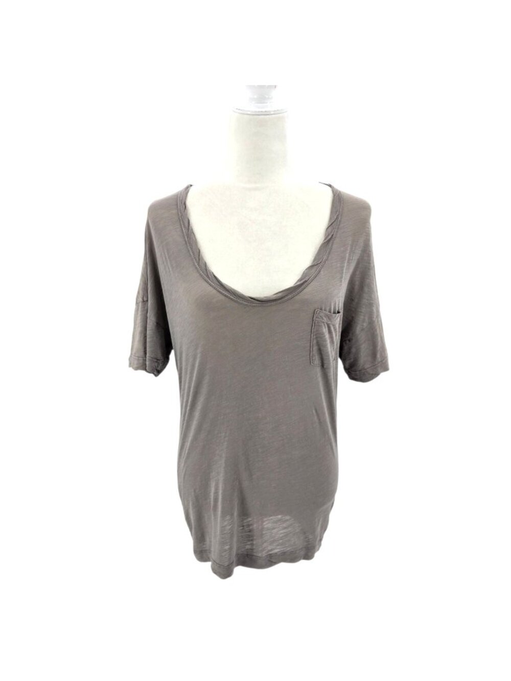 James Perse Standard Womens Small / 1 Top Slub Minimalist Pocket Gray Shirt